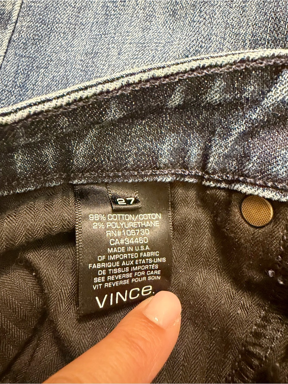 Vince Dark Blue Skinny Jeans Size 27 - Picture 3 of 8